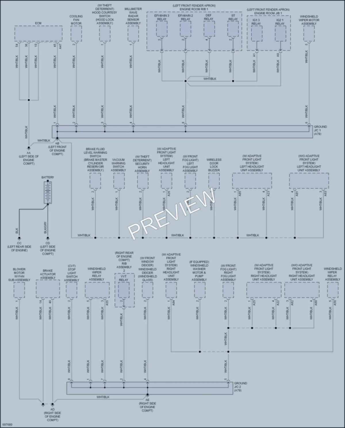 2020 Toyota CorollaHybrid Ground Distribution wiring diagram preview