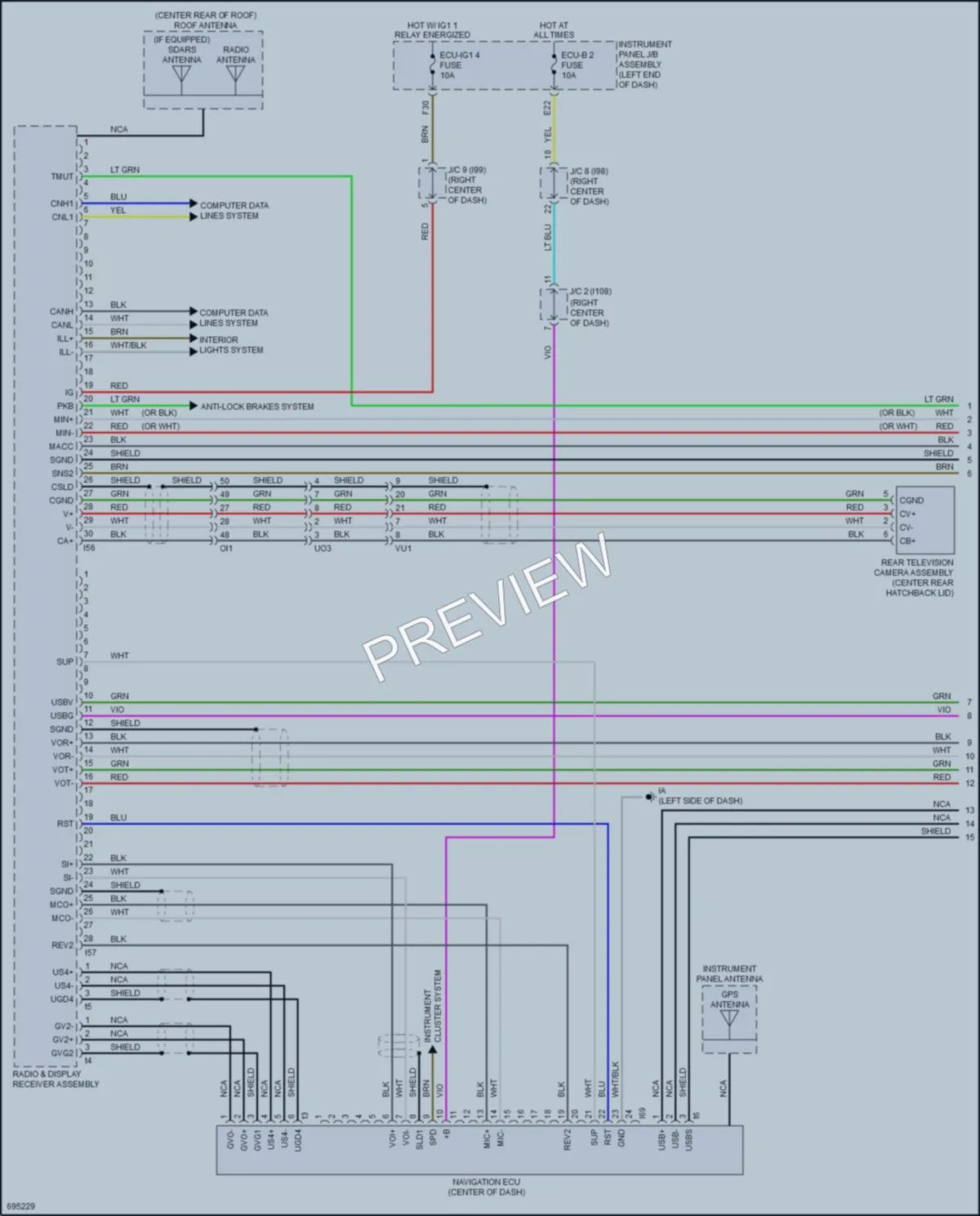 2020 Toyota CorollaHybrid Radio wiring diagram preview