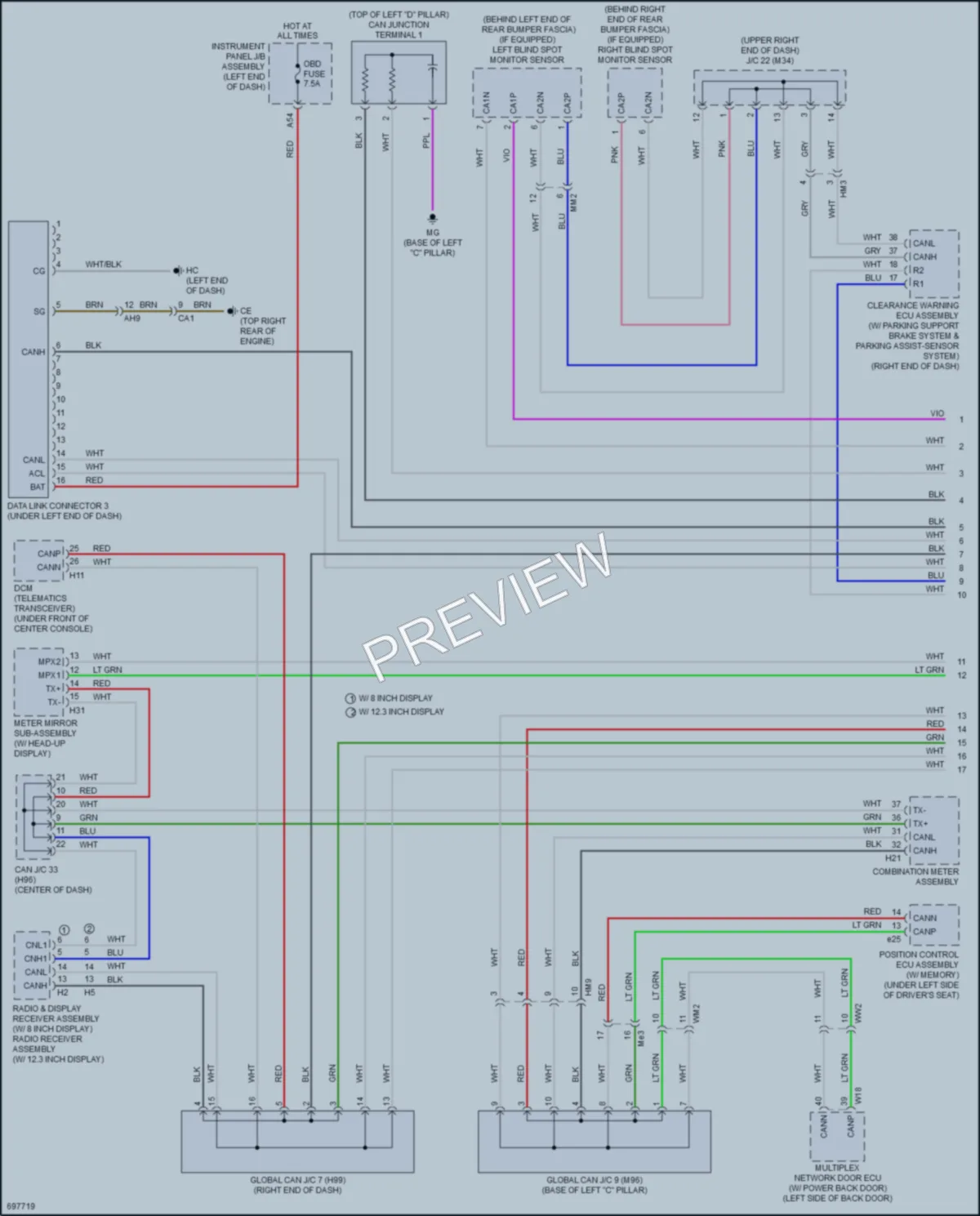 2020 Toyota Highlander Computer Data Lines wiring diagram preview