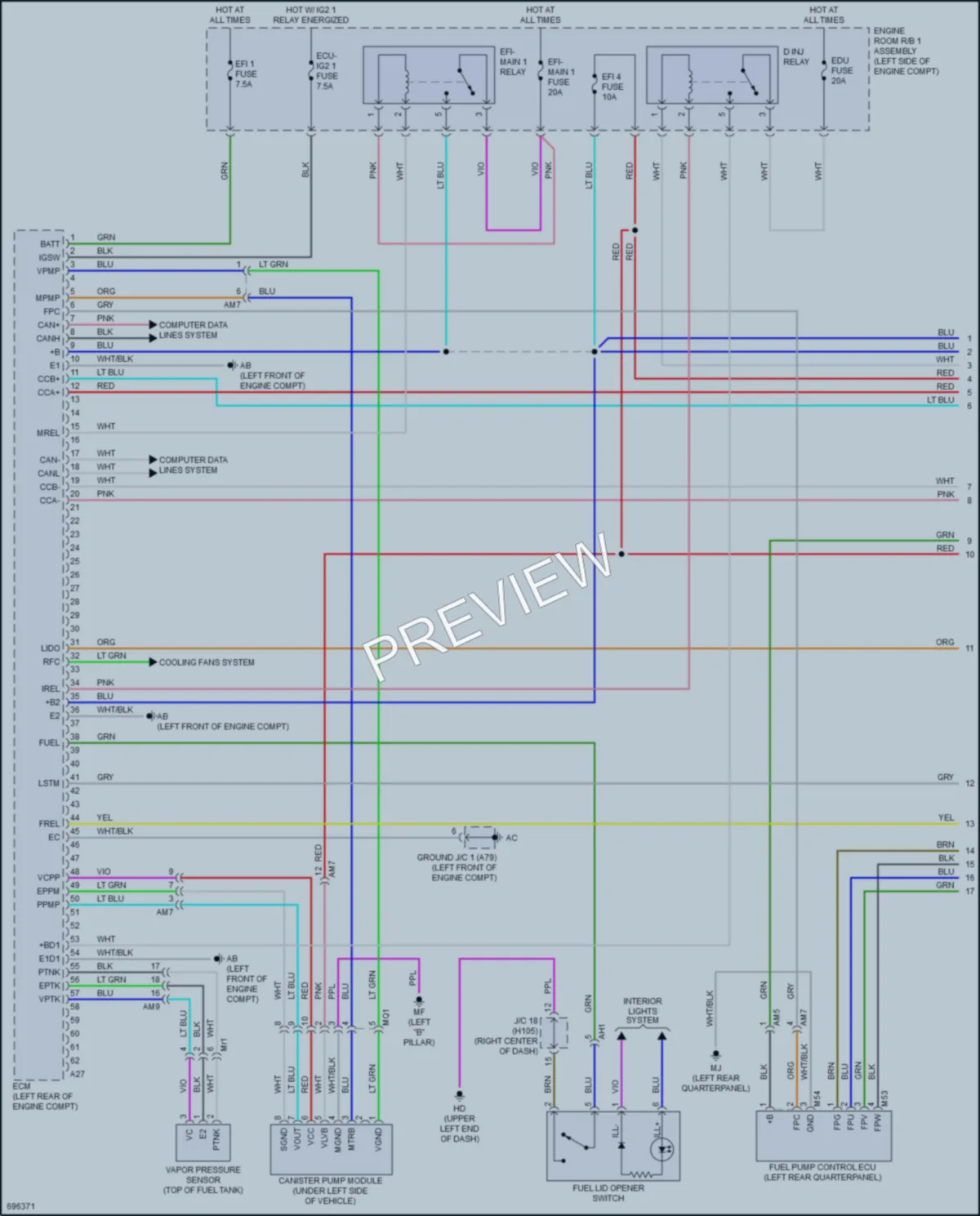 2020 Toyota Highlander Engine Performance wiring diagram preview