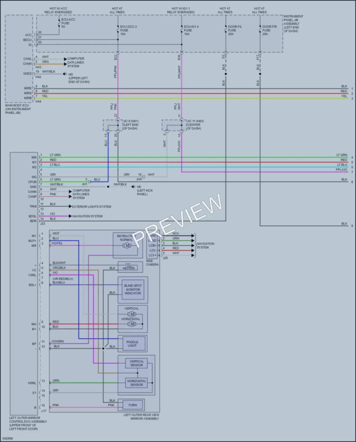 2020 Toyota Highlander Memory Systems wiring diagram preview