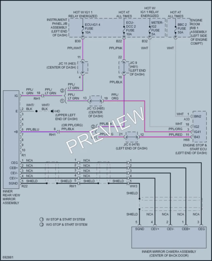 2020 Toyota Highlander Power Mirrors wiring diagram preview