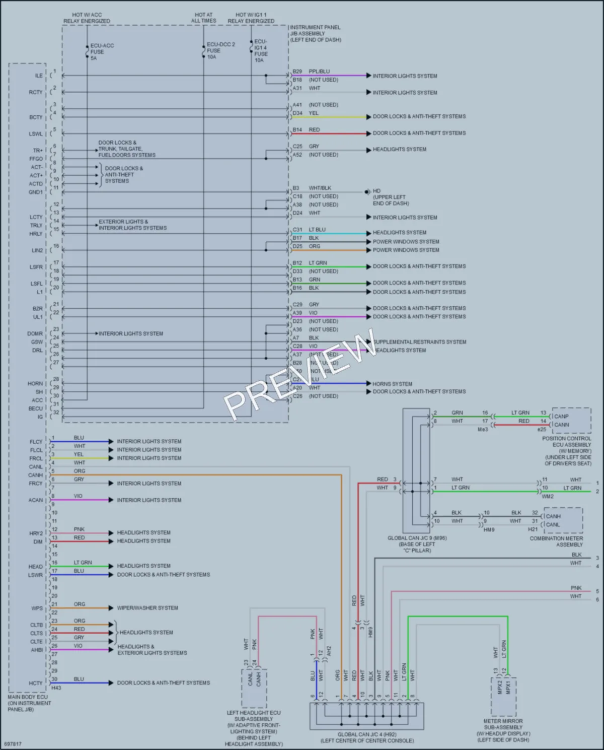 2020 Toyota HighlanderHybrid Body Control Modules wiring diagram preview