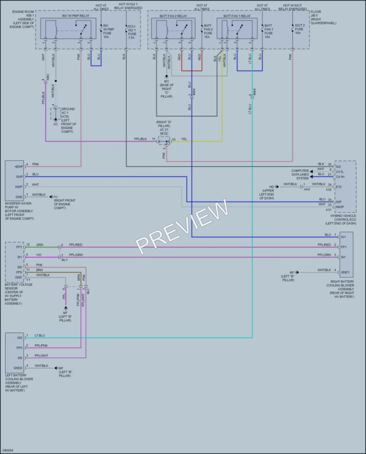 2020 Toyota HighlanderHybrid Cooling Fan wiring diagram preview