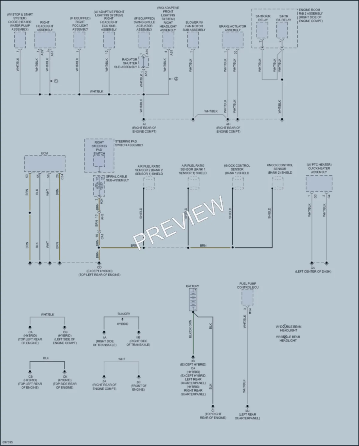 2020 Toyota HighlanderHybrid Ground Distribution wiring diagram preview