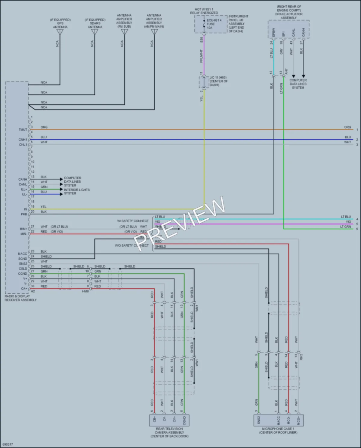 2020 Toyota HighlanderHybrid Radio wiring diagram preview