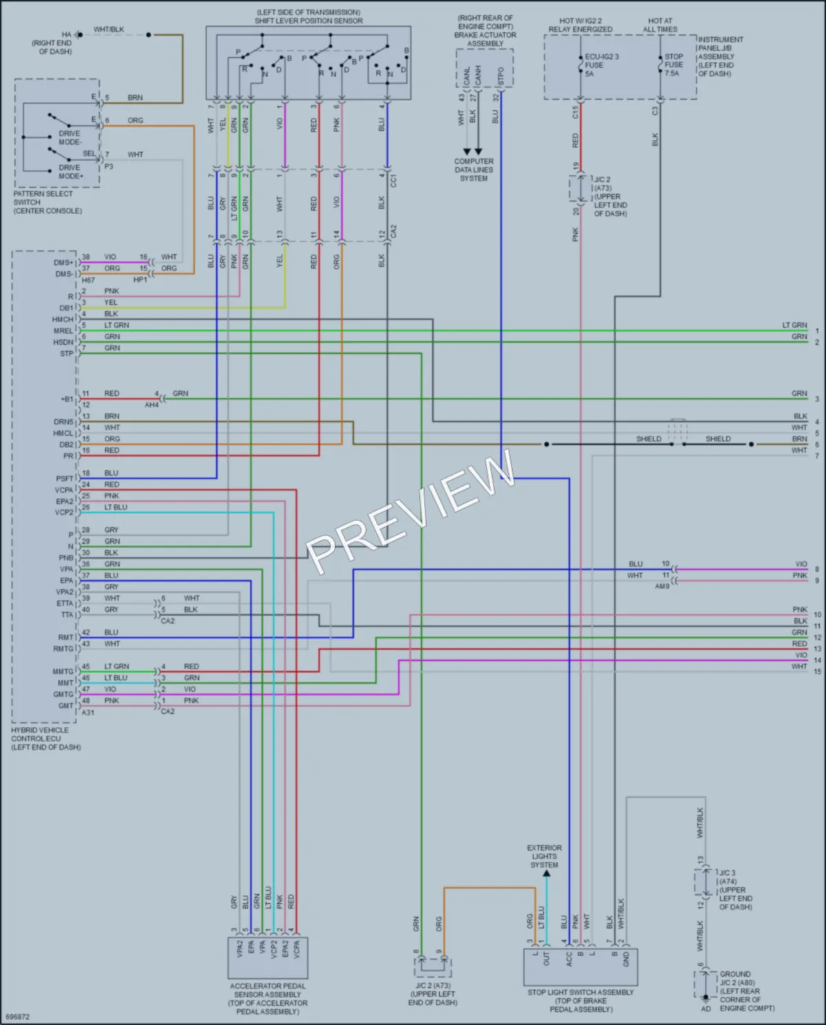 2020 Toyota HighlanderHybrid Transmission wiring diagram preview