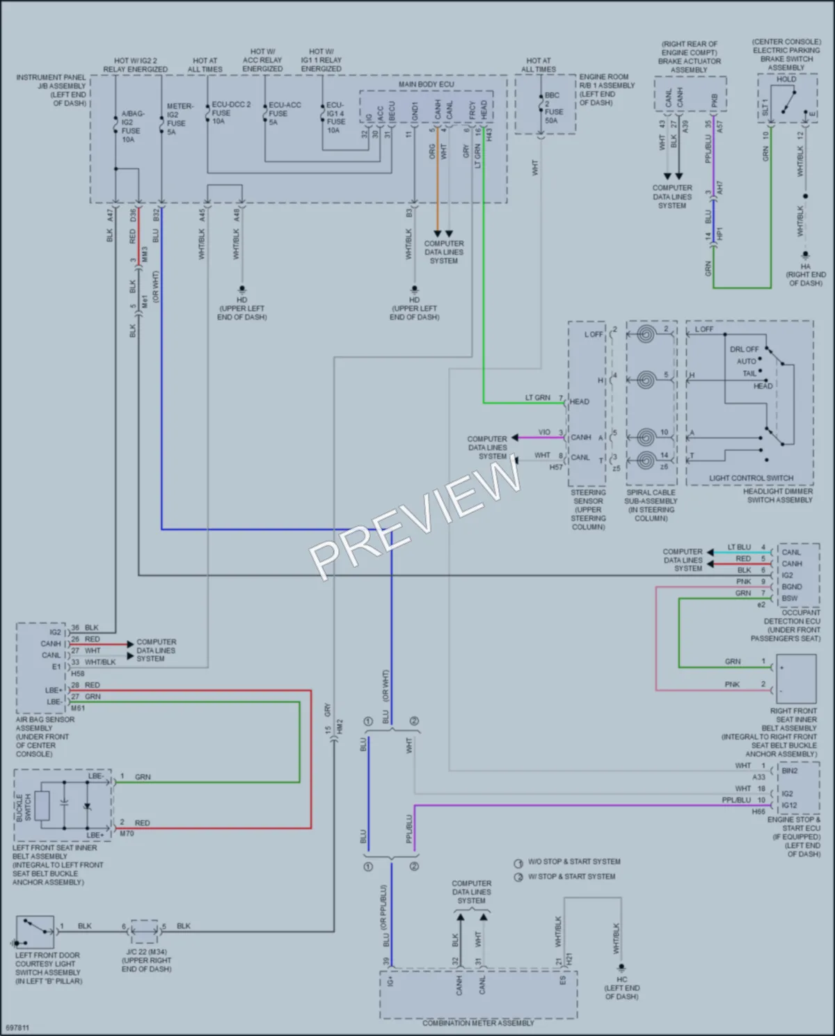 2020 Toyota HighlanderHybrid Warning Systems wiring diagram preview
