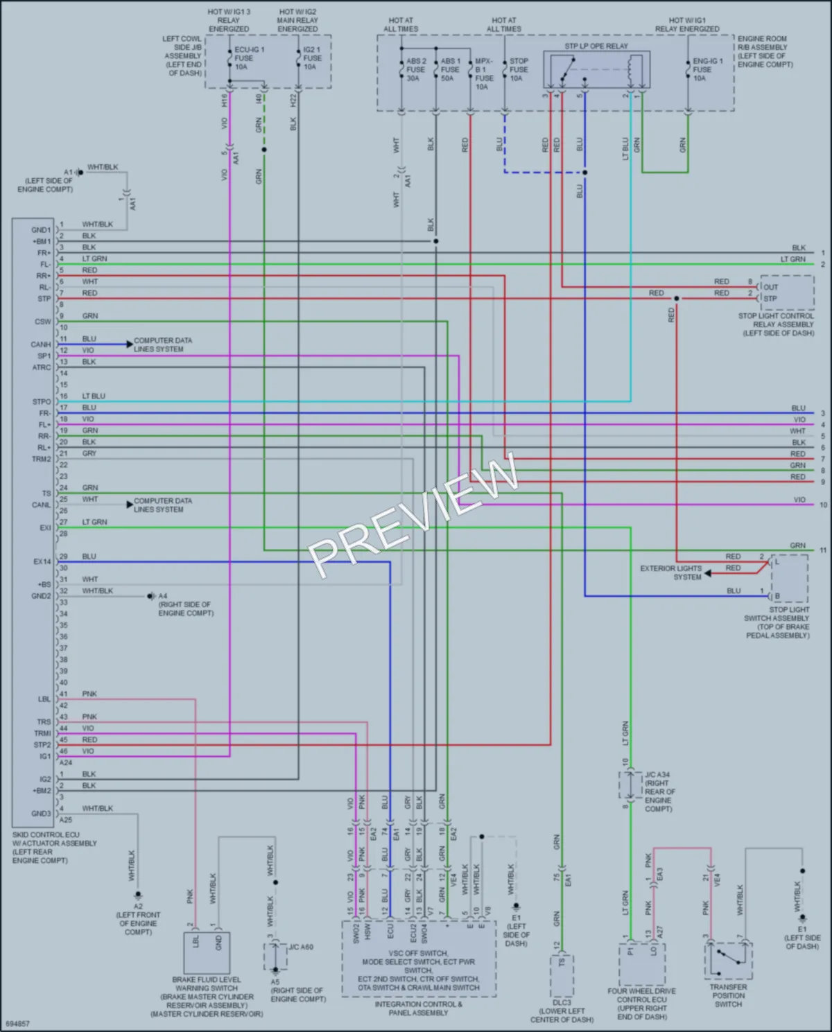 2020 Toyota LandCruiser Anti Lock Brakes wiring diagram preview