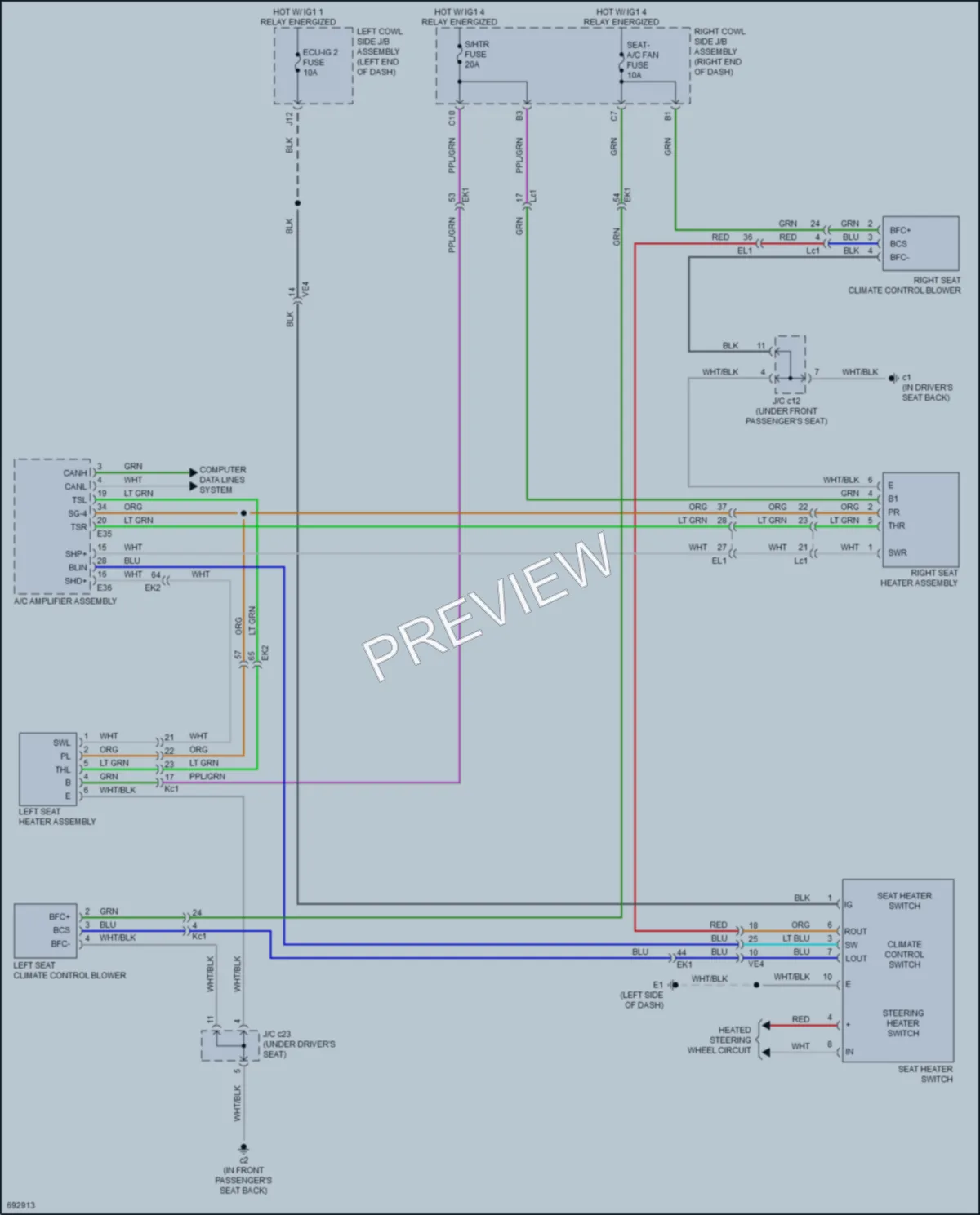 2020 Toyota LandCruiser Power Seats wiring diagram preview