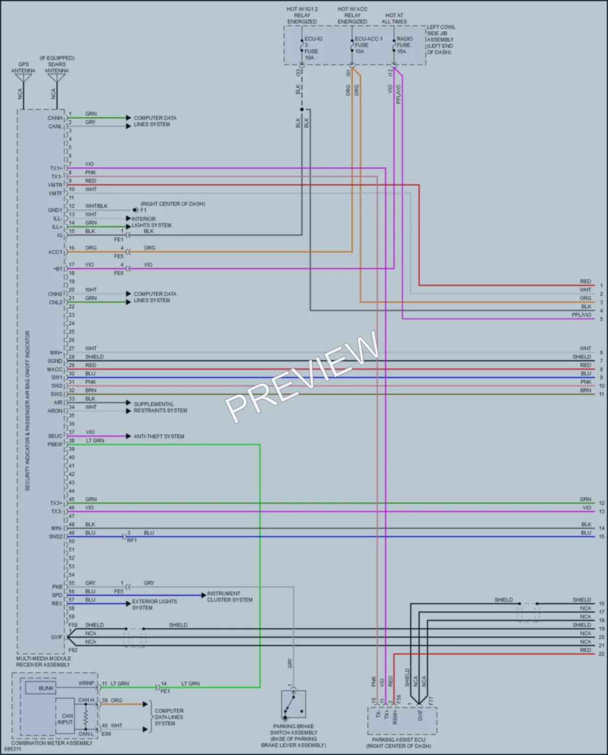 2020 Toyota LandCruiser Radio wiring diagram preview