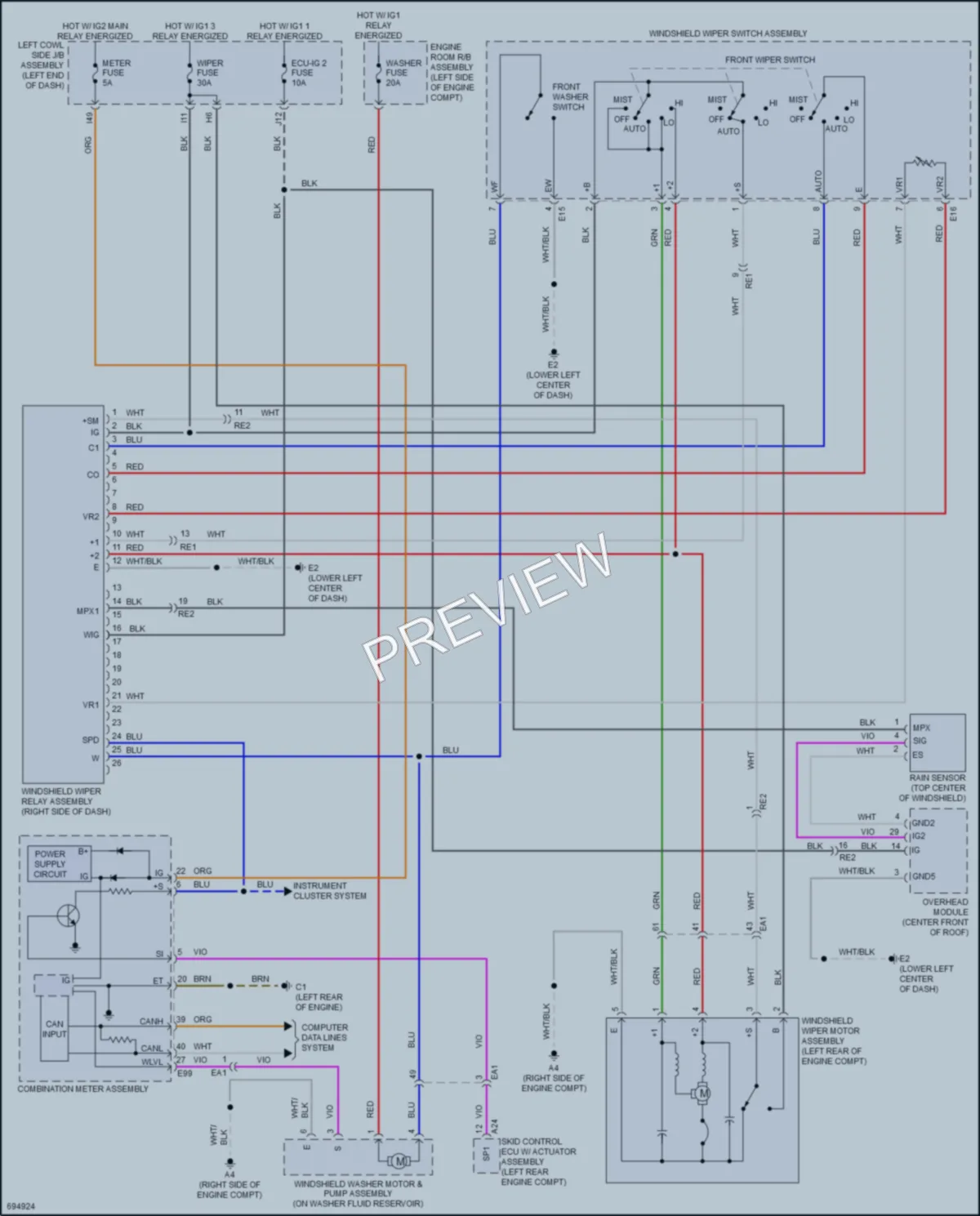 2020 Toyota LandCruiser Wiper Washer wiring diagram preview