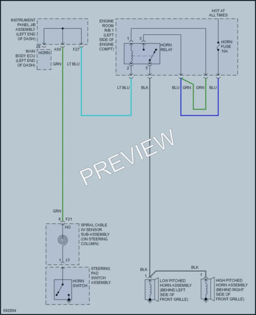 2020 Toyota 4Wd Horn wiring diagram preview