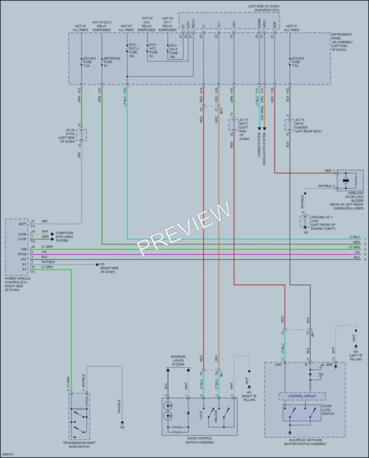 2020 Toyota 4Wd Power Door Locks wiring diagram preview