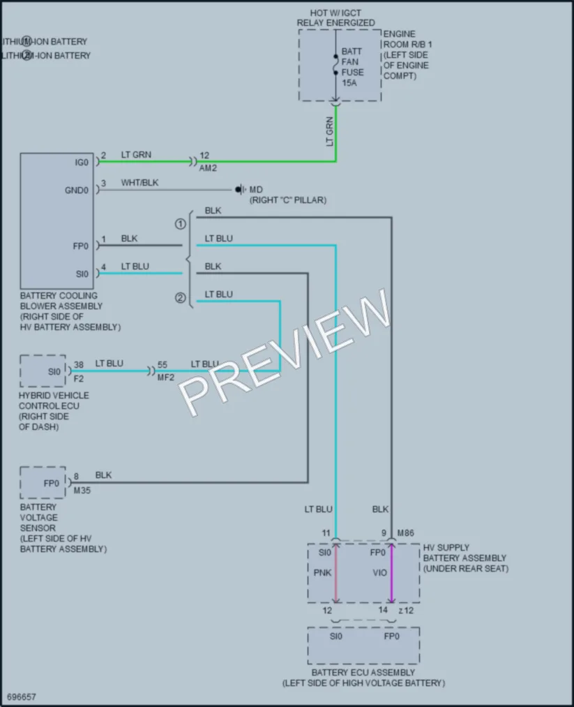 2020 Toyota Fwd Cooling Fan wiring diagram preview