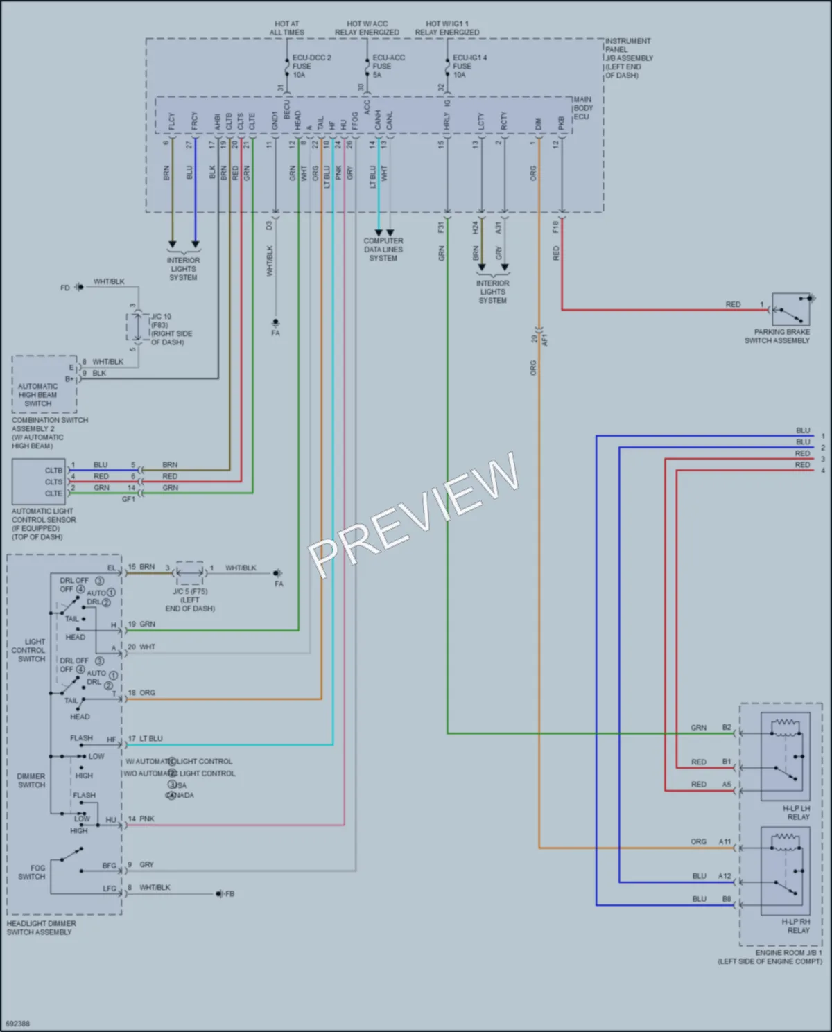 2020 Toyota Fwd Headlights wiring diagram preview