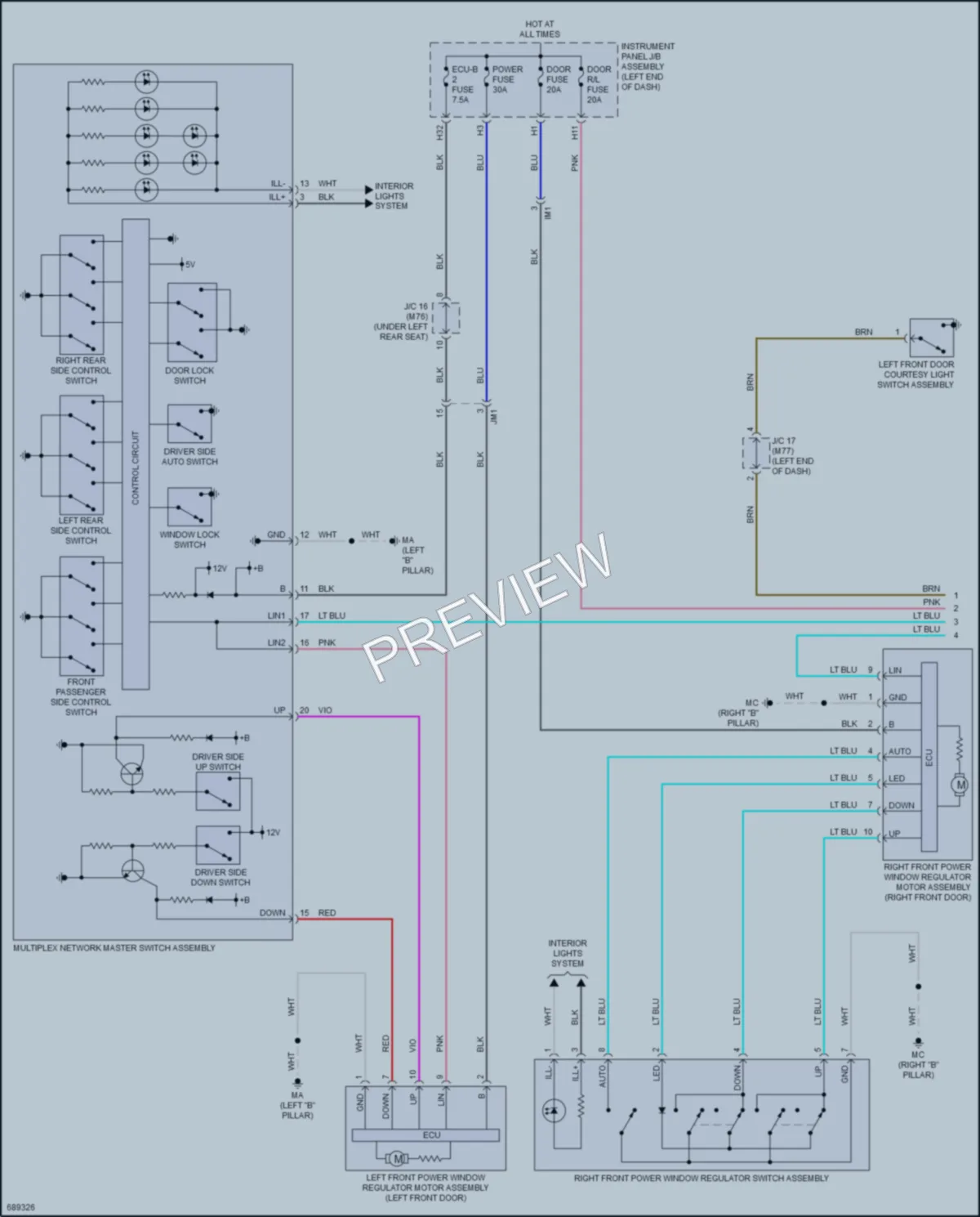 2020 Toyota Fwd Power Windows wiring diagram preview