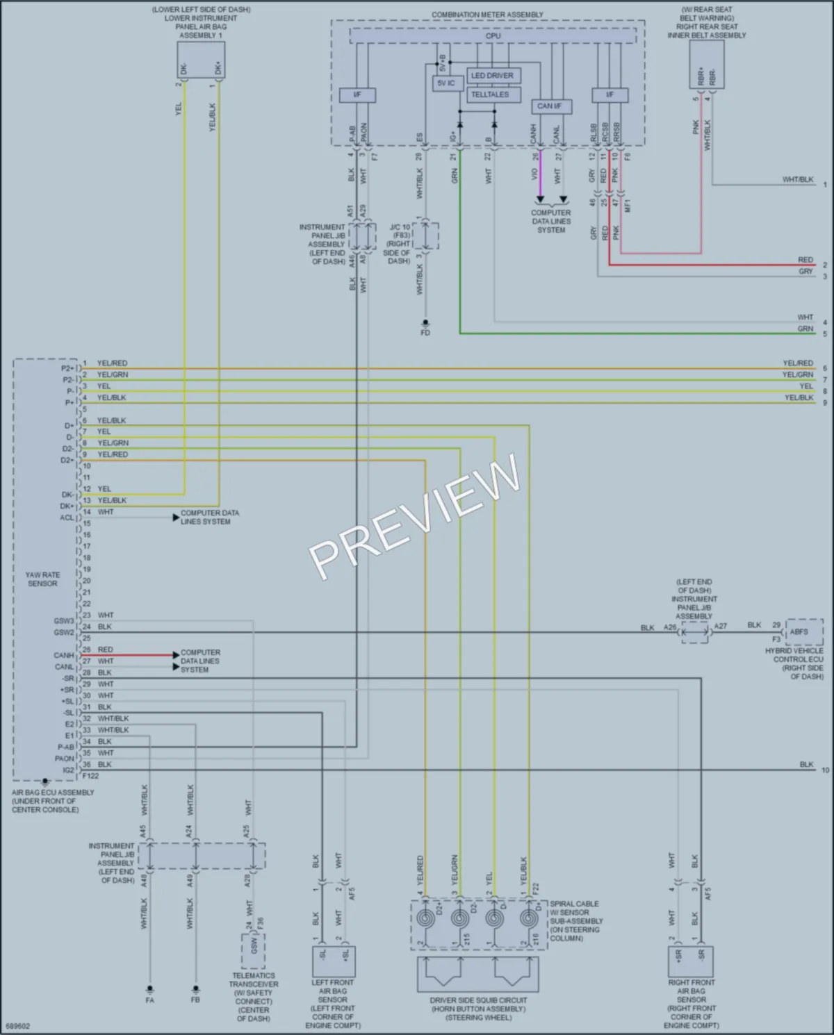 2020 Toyota Fwd Supplemental Restraints wiring diagram preview