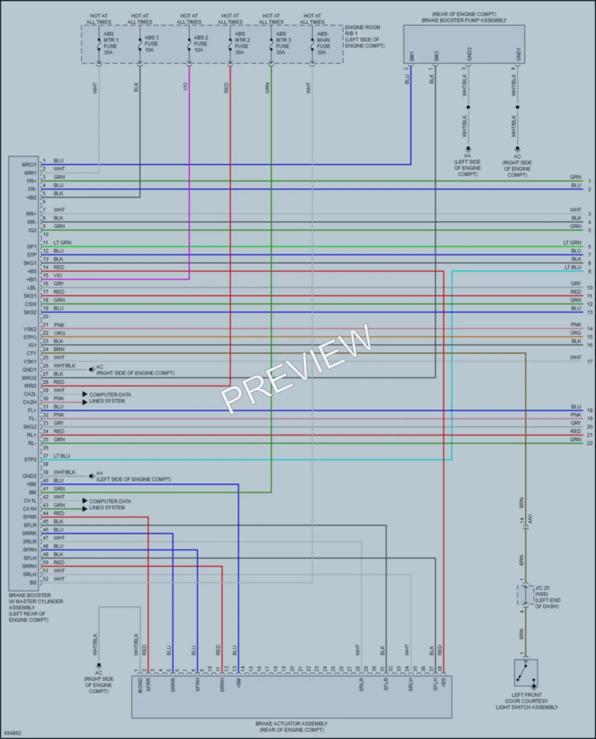 2020 Toyota PriusPrime Anti Lock Brakes wiring diagram preview