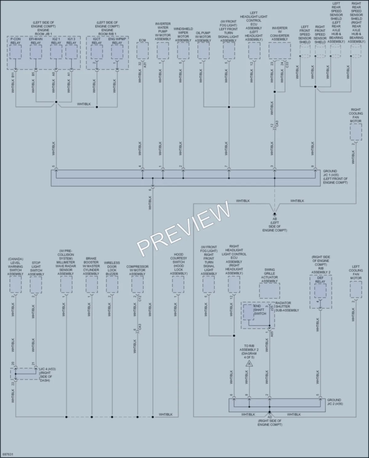 2020 Toyota PriusPrime Ground Distribution wiring diagram preview