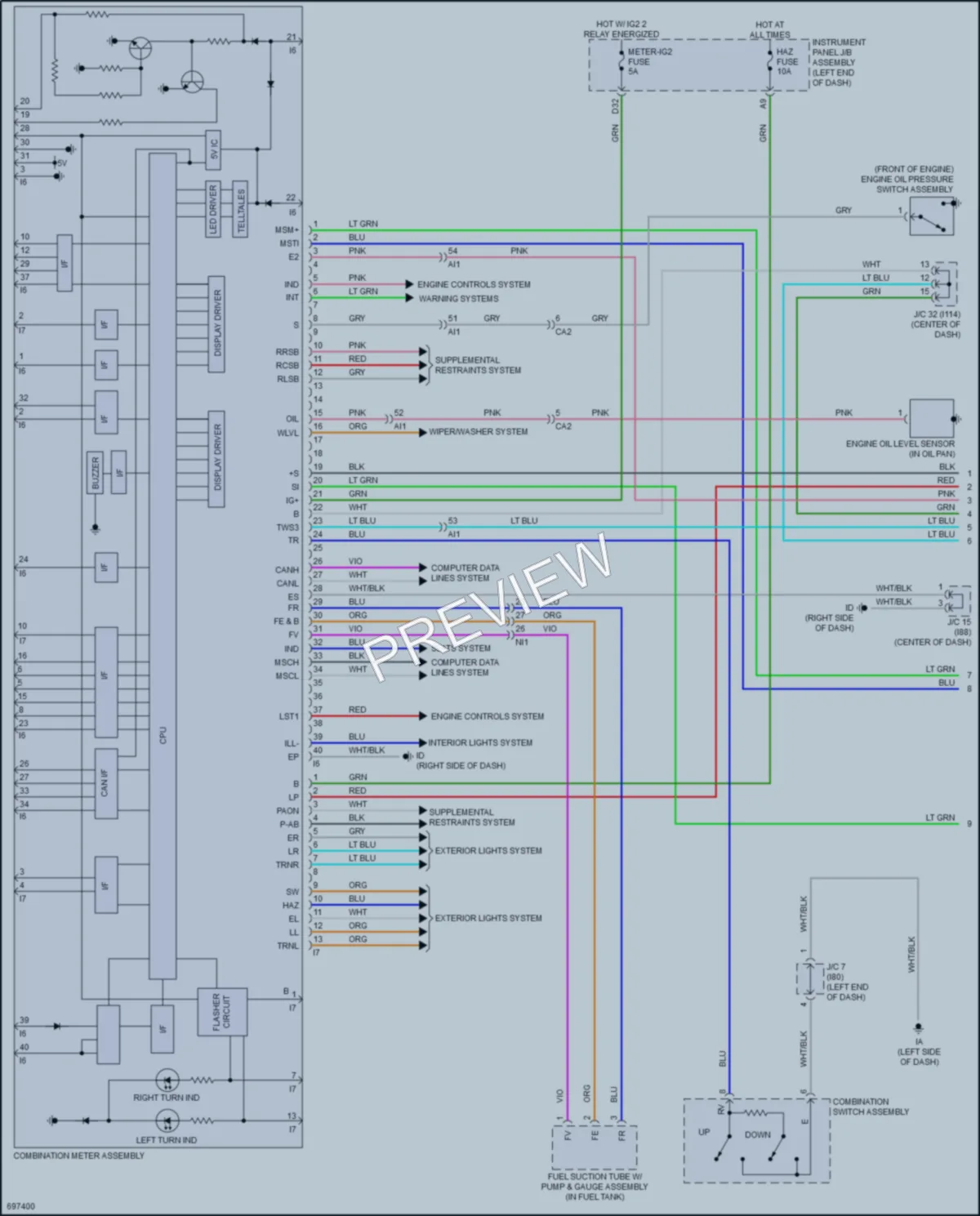 2020 Toyota PriusPrime Instrument Cluster wiring diagram preview