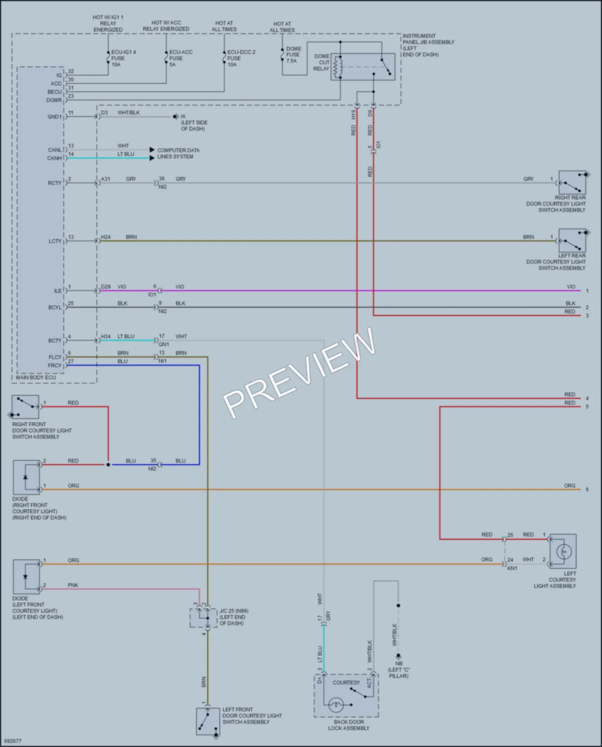 2020 Toyota PriusPrime Interior Lights wiring diagram preview