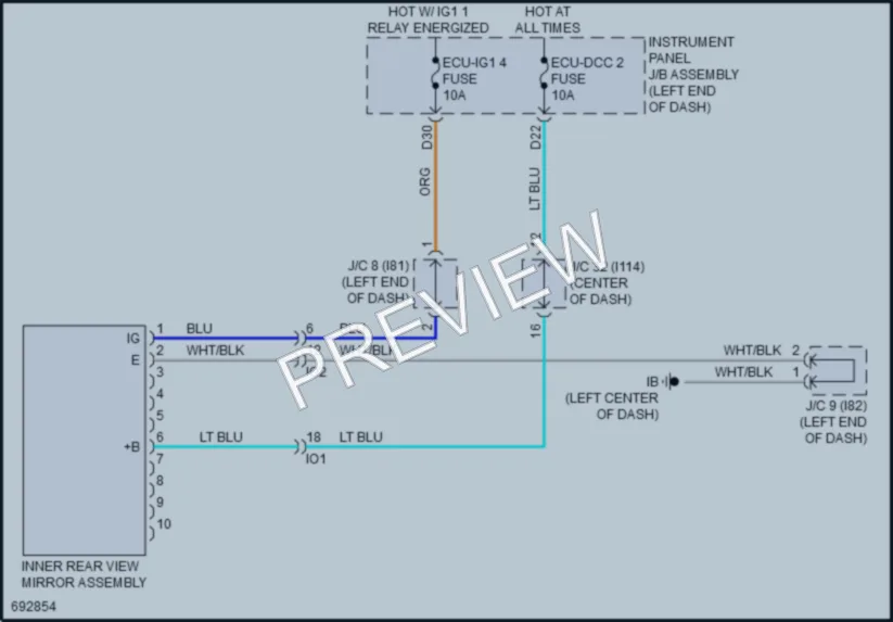 2020 Toyota PriusPrime Power Mirrors wiring diagram preview