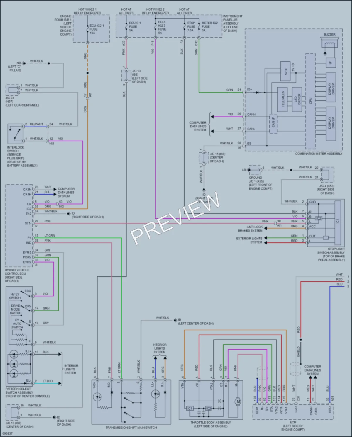 2020 Toyota PriusPrime Transmission wiring diagram preview