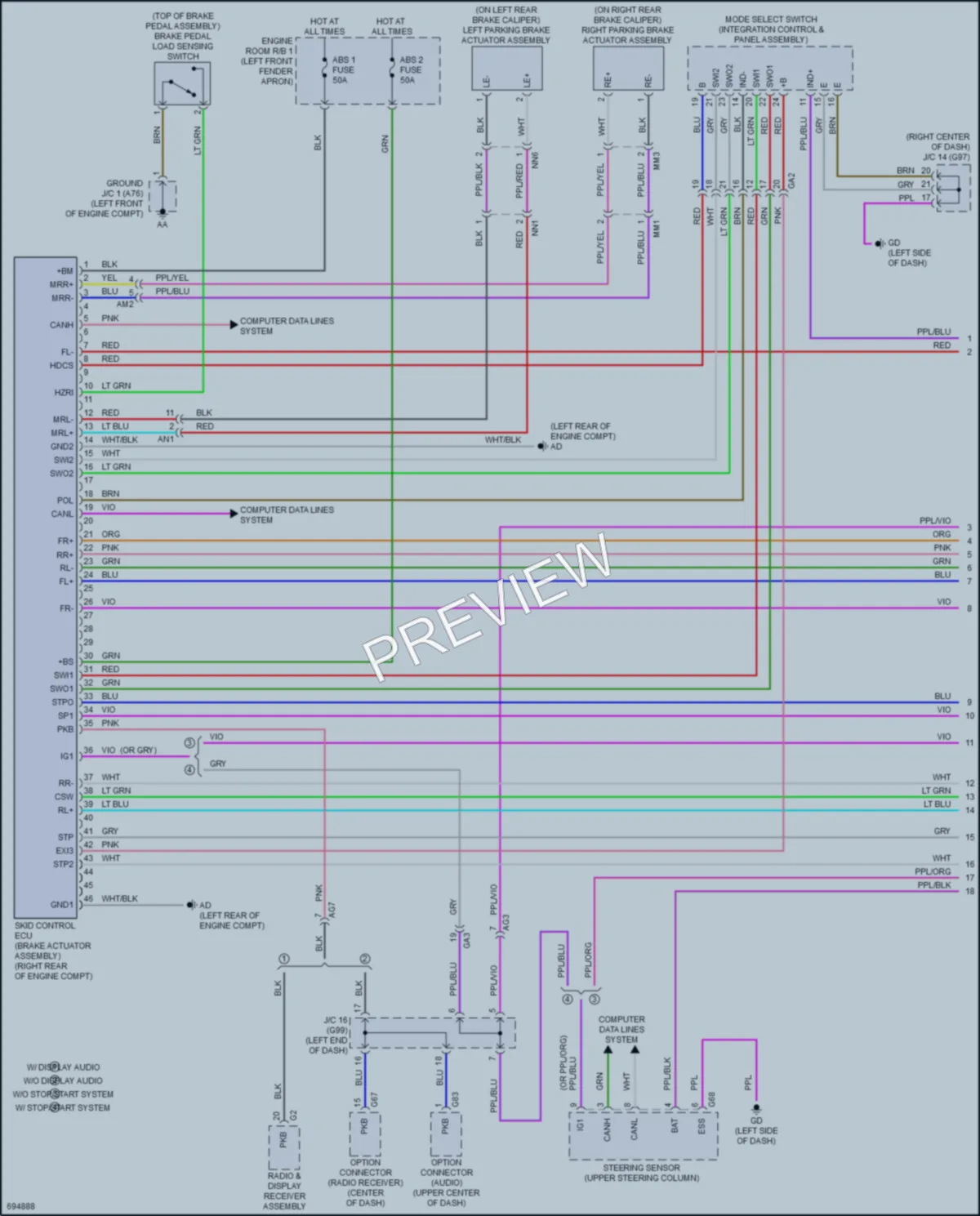 2020 Toyota RAV4 Anti Lock Brakes wiring diagram preview