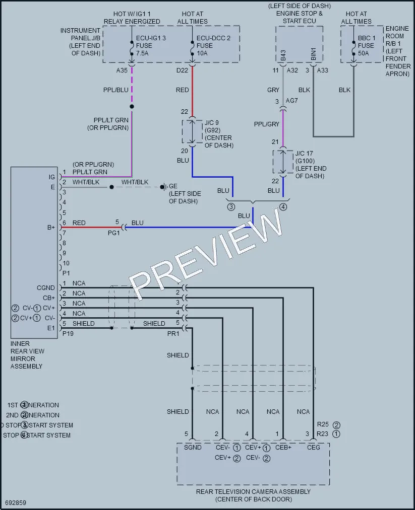 2020 Toyota RAV4 Power Mirrors wiring diagram preview