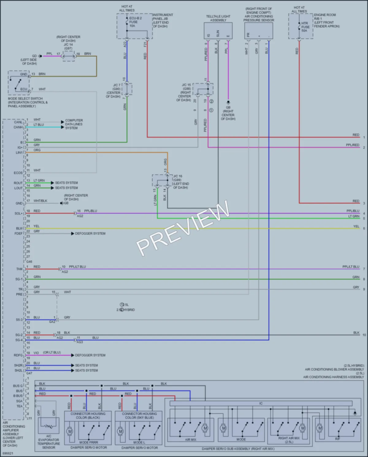 2020 Toyota RAV4Hybrid Air Conditioning wiring diagram preview