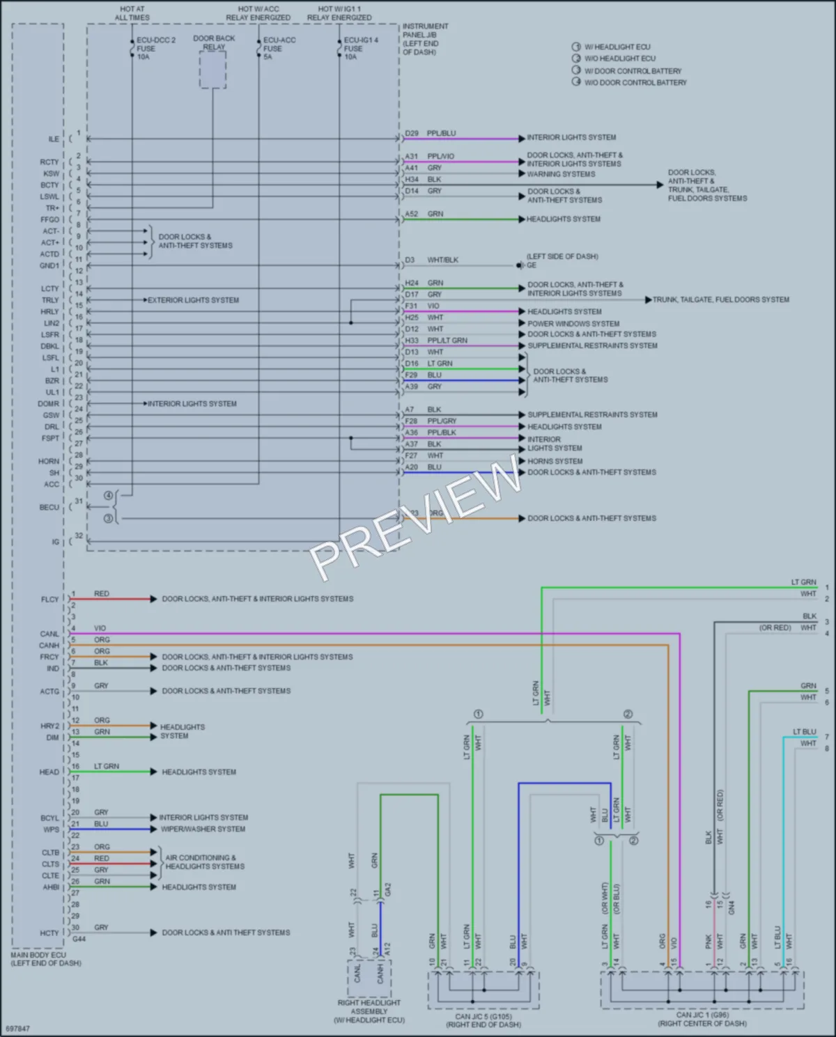 2020 Toyota RAV4Hybrid Body Control Modules wiring diagram preview