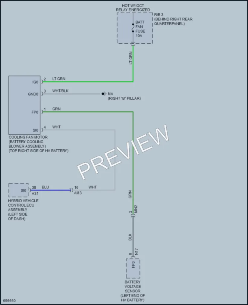 2020 Toyota RAV4Hybrid Cooling Fan wiring diagram preview