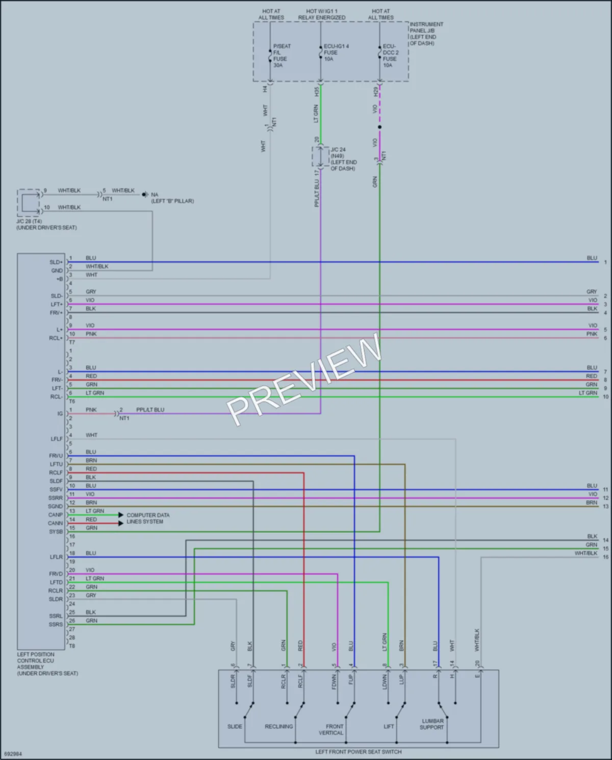 2020 Toyota RAV4Hybrid Memory Systems wiring diagram preview