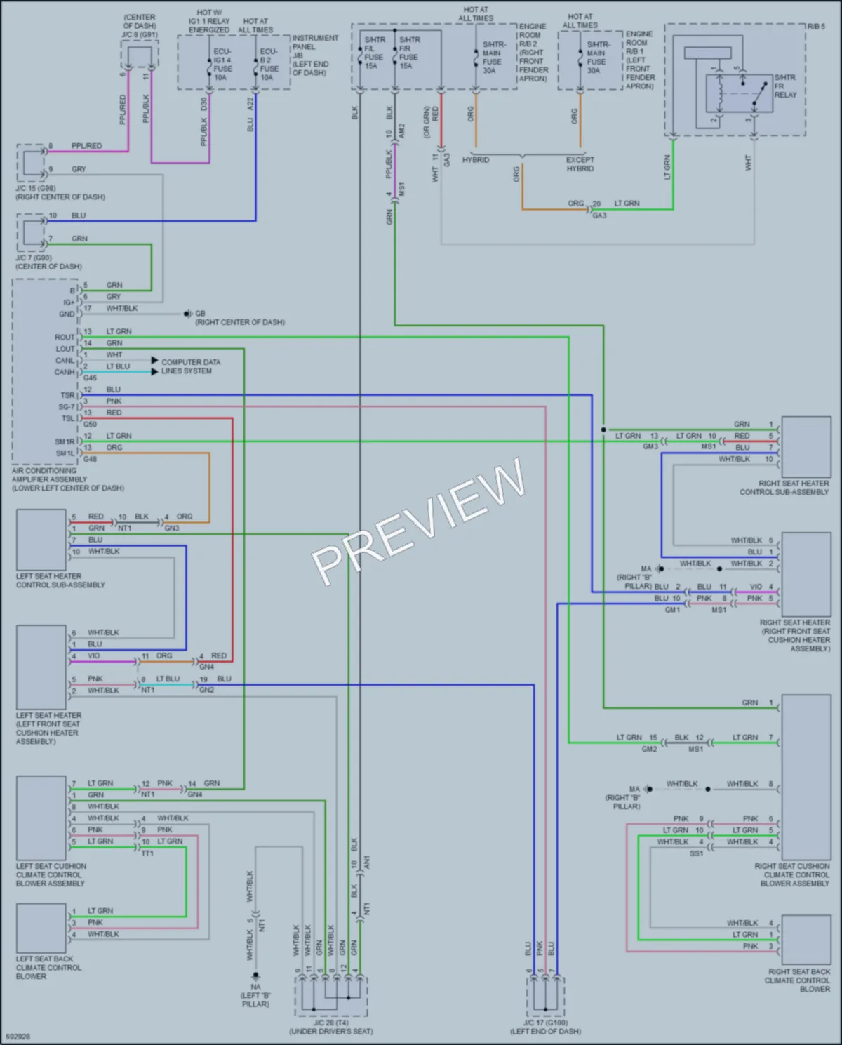 2020 Toyota RAV4Hybrid Power Seats wiring diagram preview