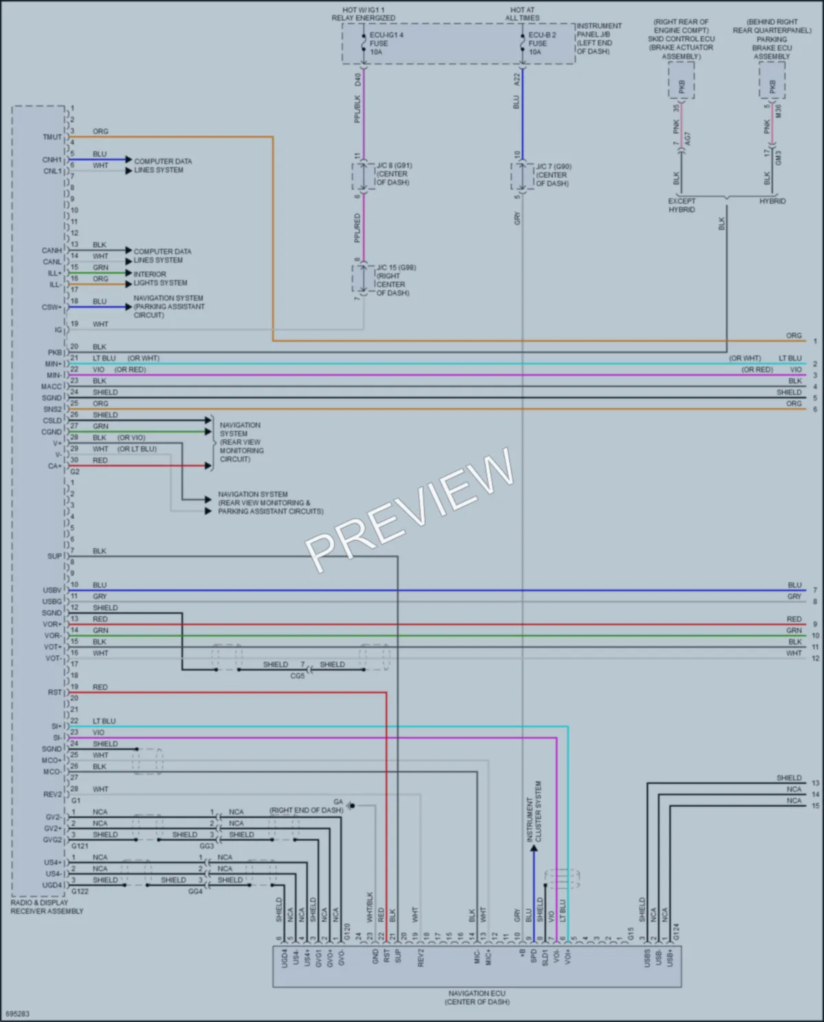 2020 Toyota RAV4Hybrid Radio wiring diagram preview