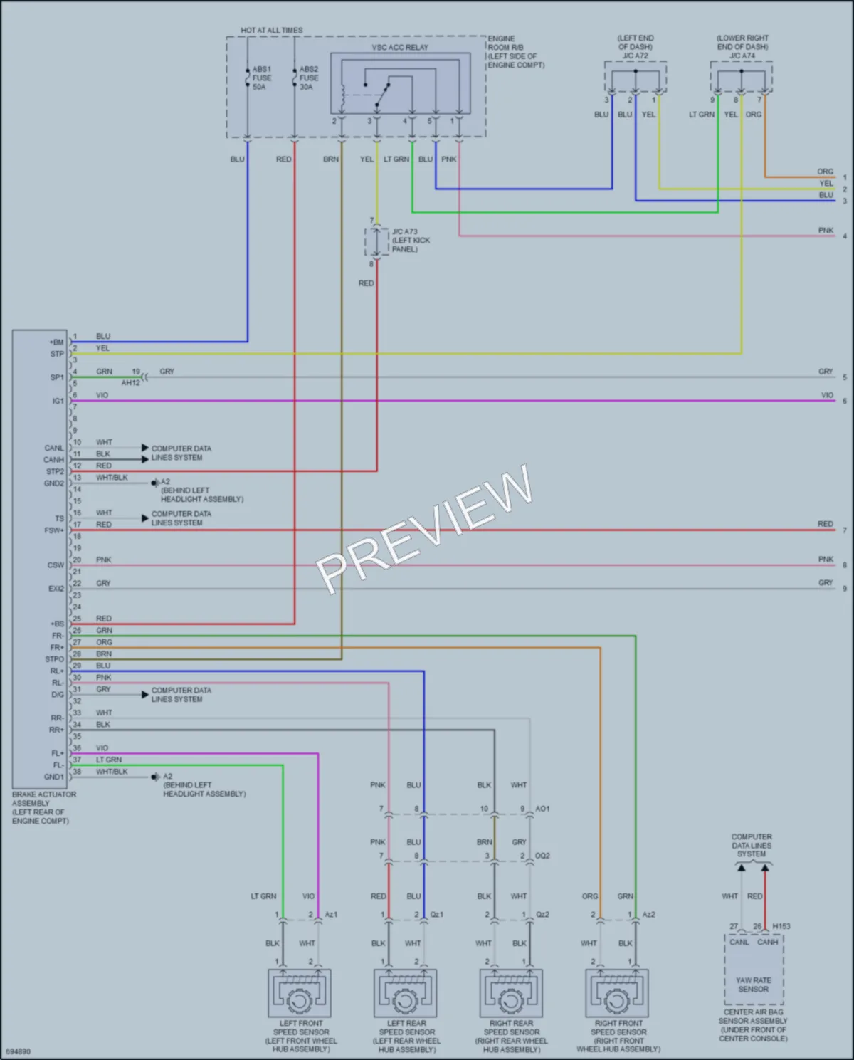 2020 Toyota Sequoia Anti Lock Brakes wiring diagram preview