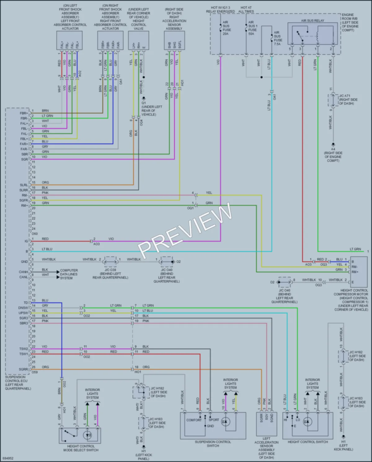 2020 Toyota Sequoia Electronic Suspension wiring diagram preview