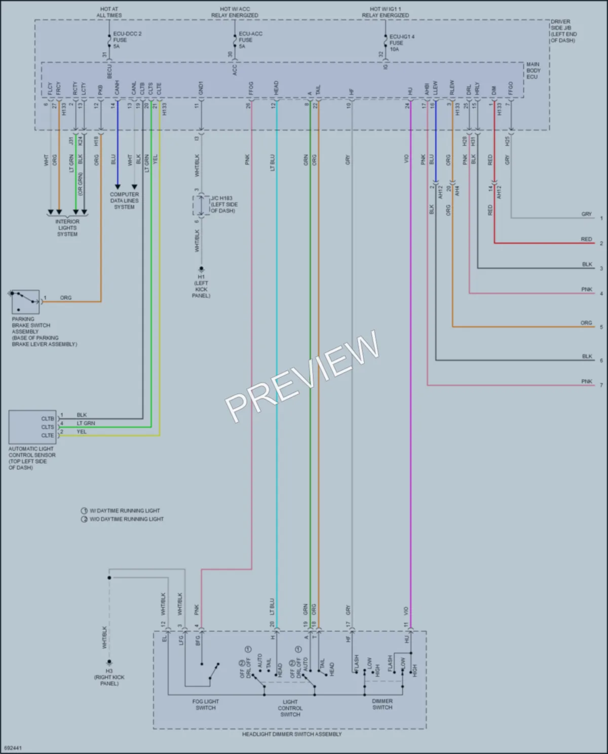 2020 Toyota Sequoia Headlights wiring diagram preview