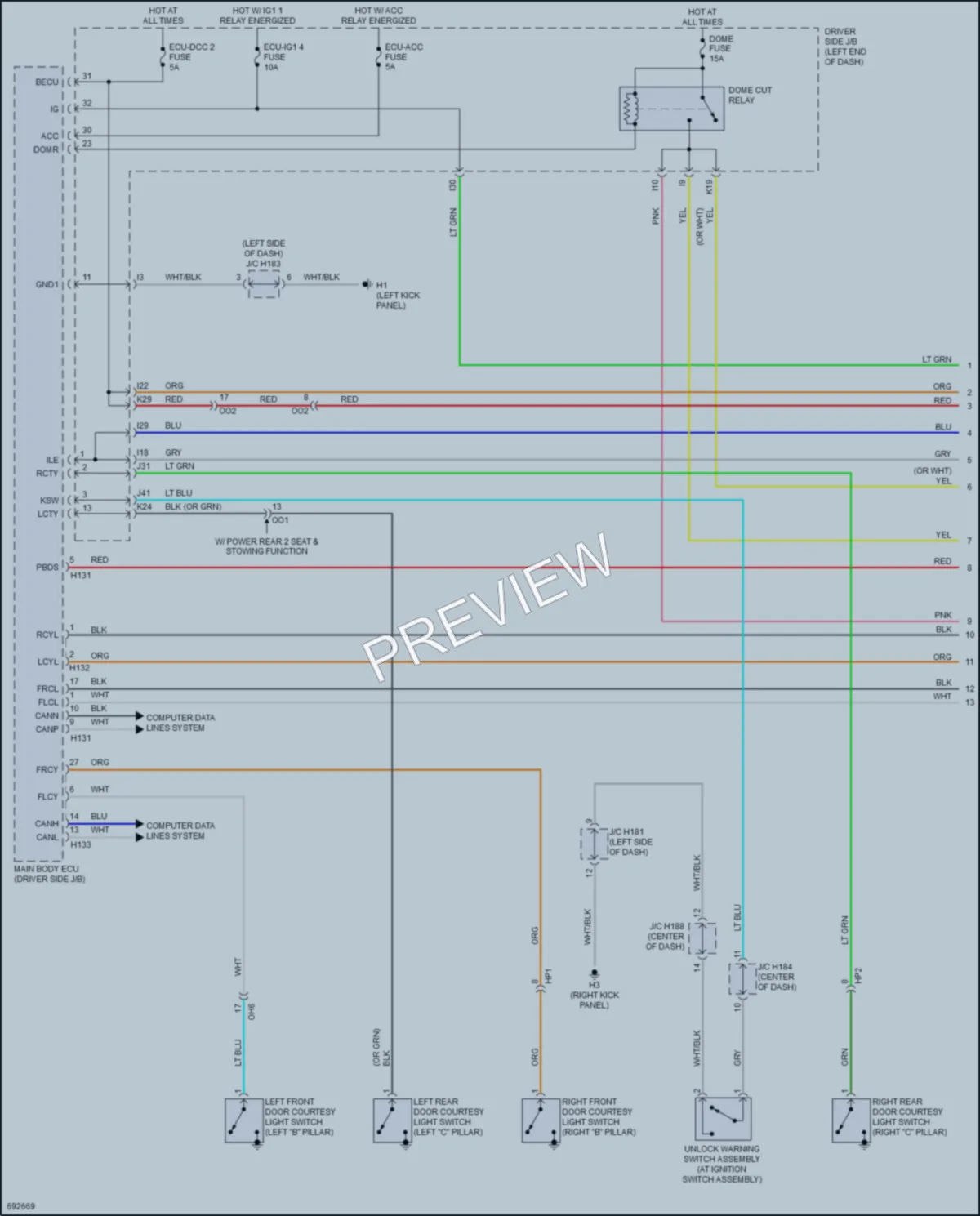 2020 Toyota Sequoia Interior Lights wiring diagram preview