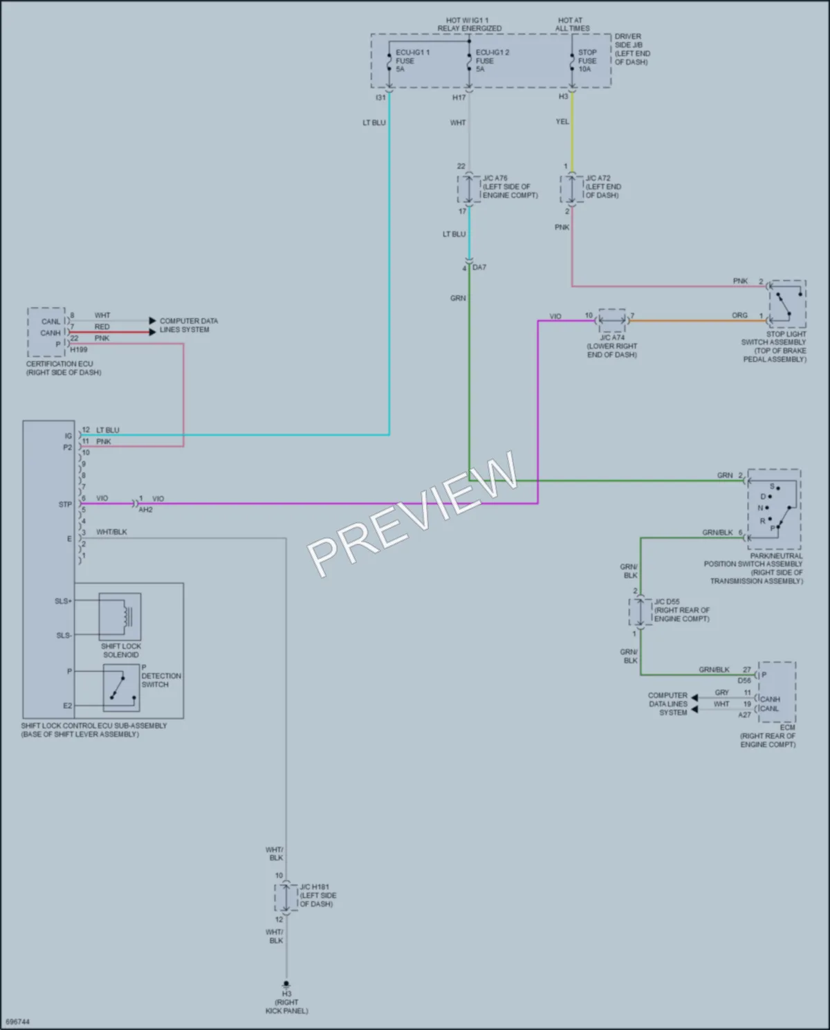 2020 Toyota Sequoia Shift Interlock wiring diagram preview