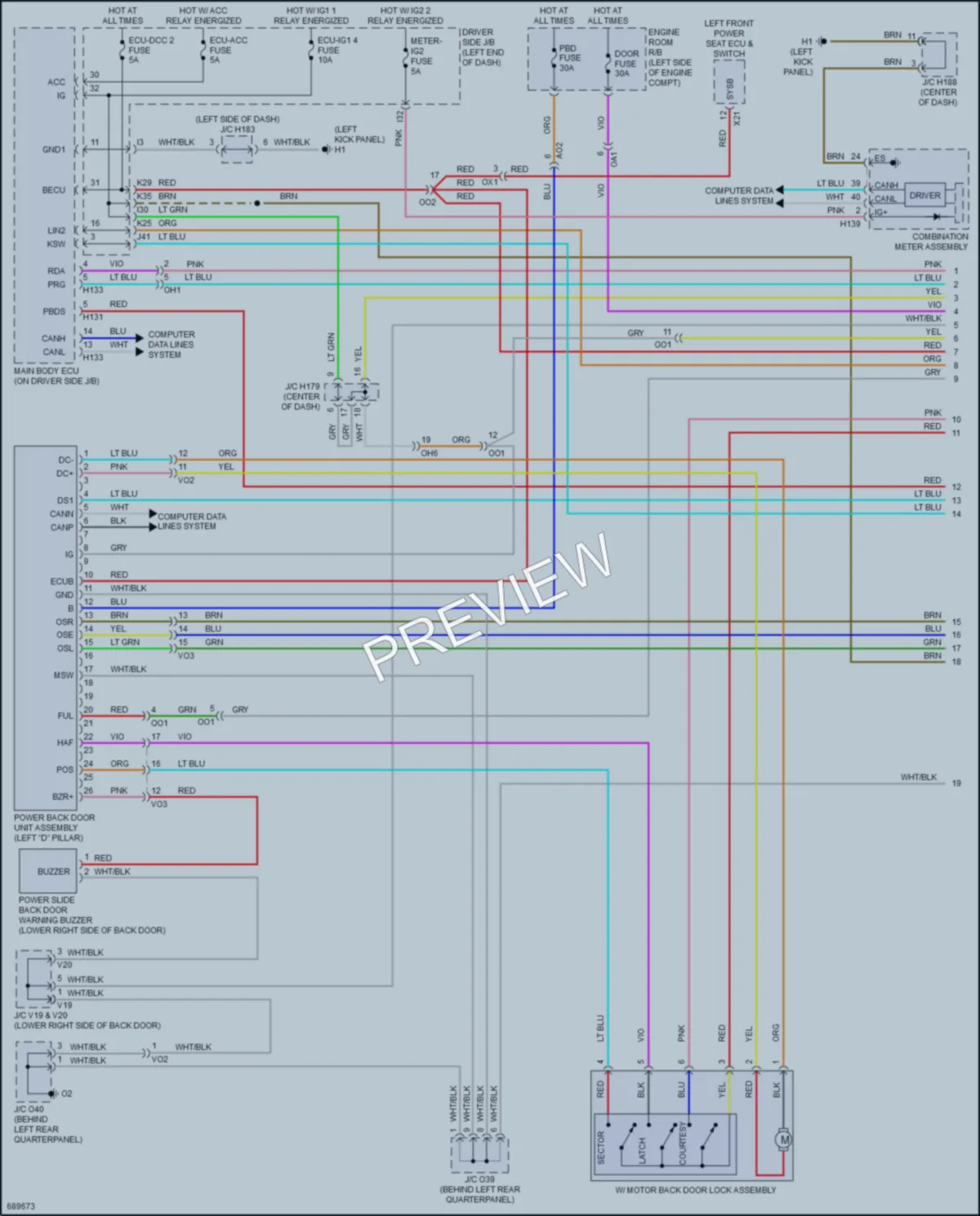 2020 Toyota Sequoia Trunk Tailgate Fuel Door wiring diagram preview