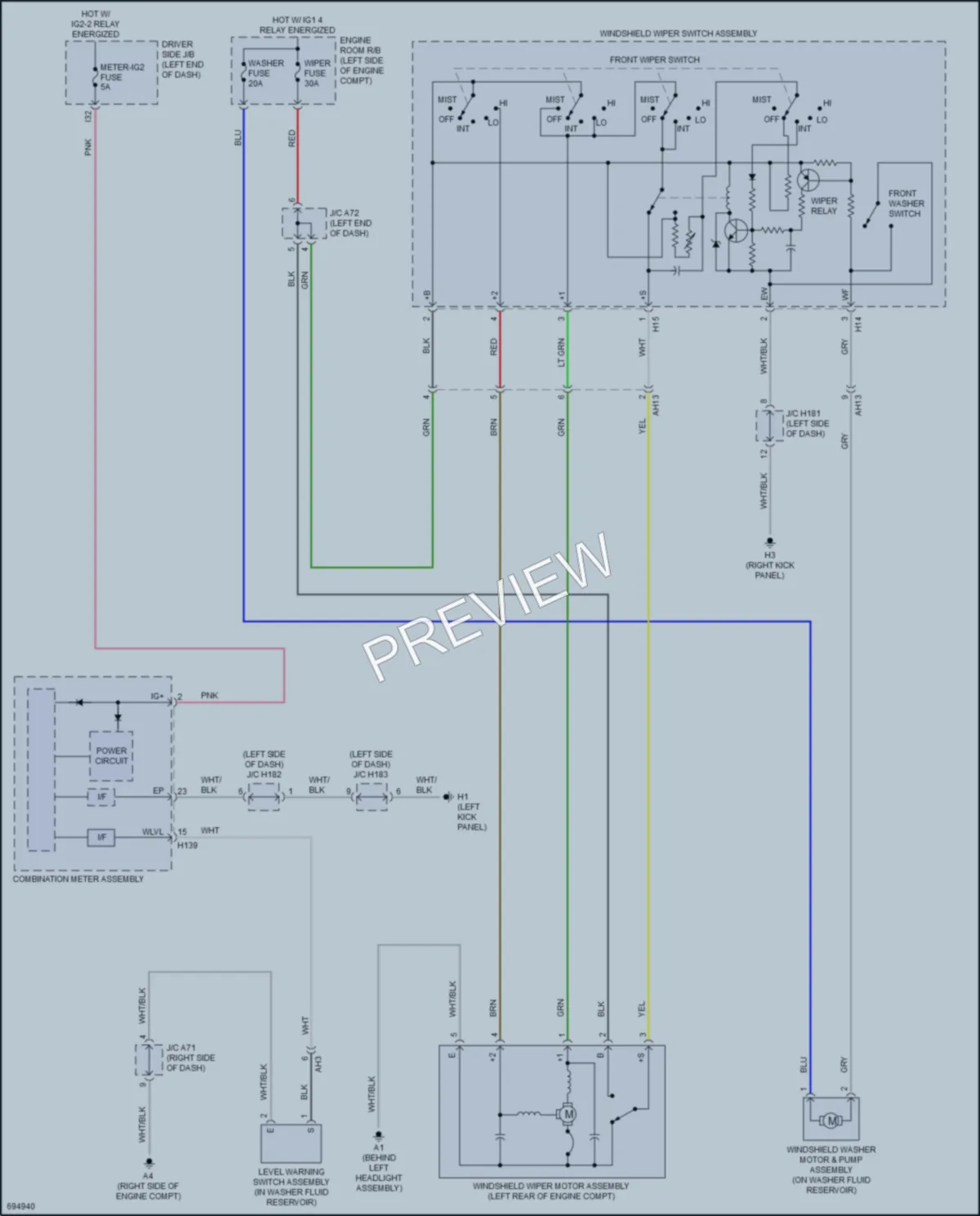 2020 Toyota Sequoia Wiper Washer wiring diagram preview