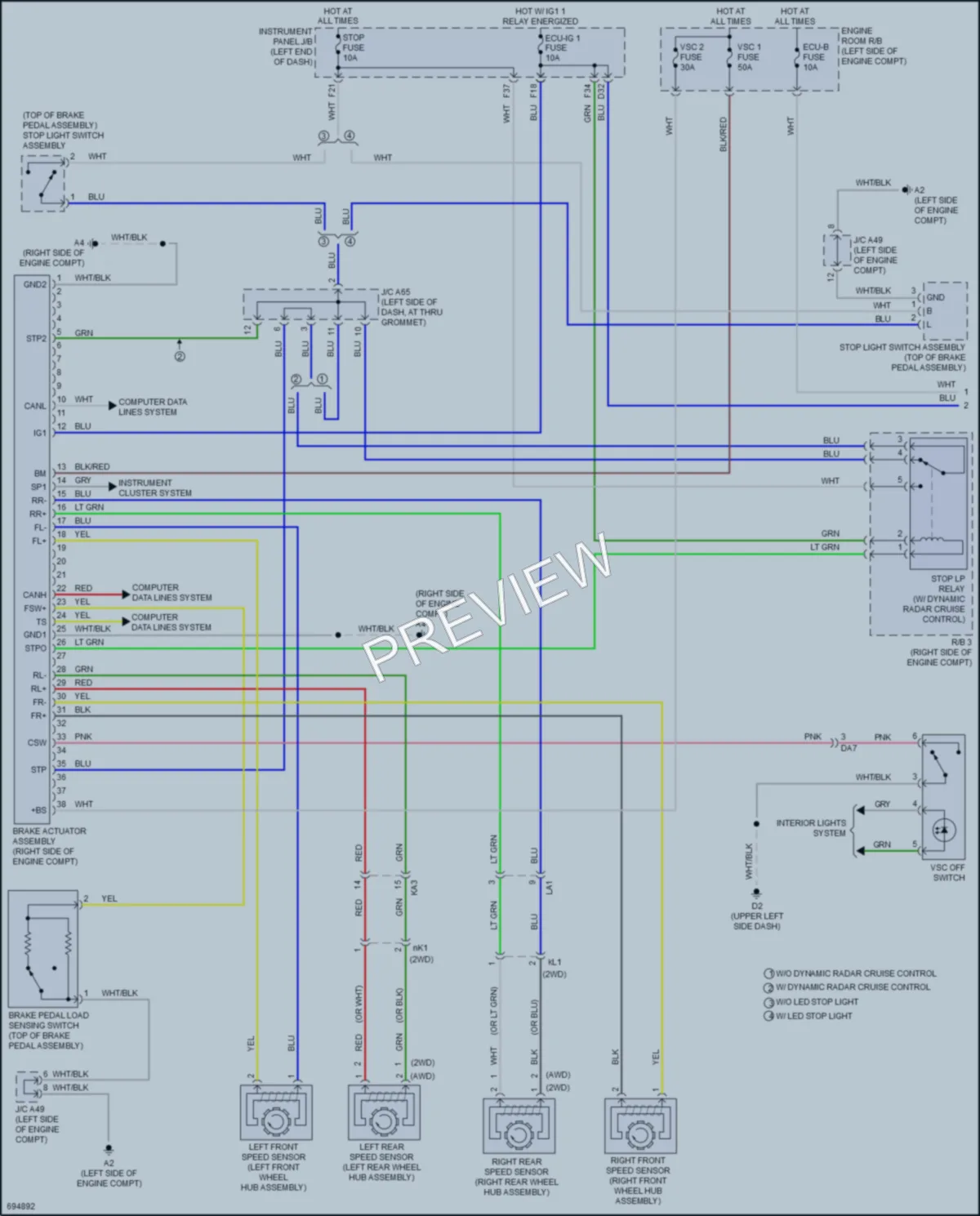 2020 Toyota Sienna Anti Lock Brakes wiring diagram preview