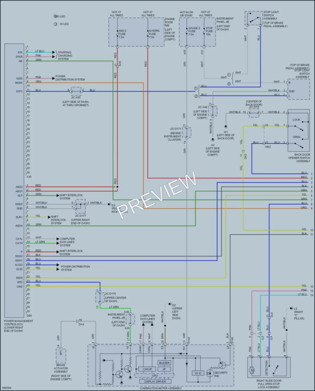 2020 Toyota Sienna Power Door Locks wiring diagram preview