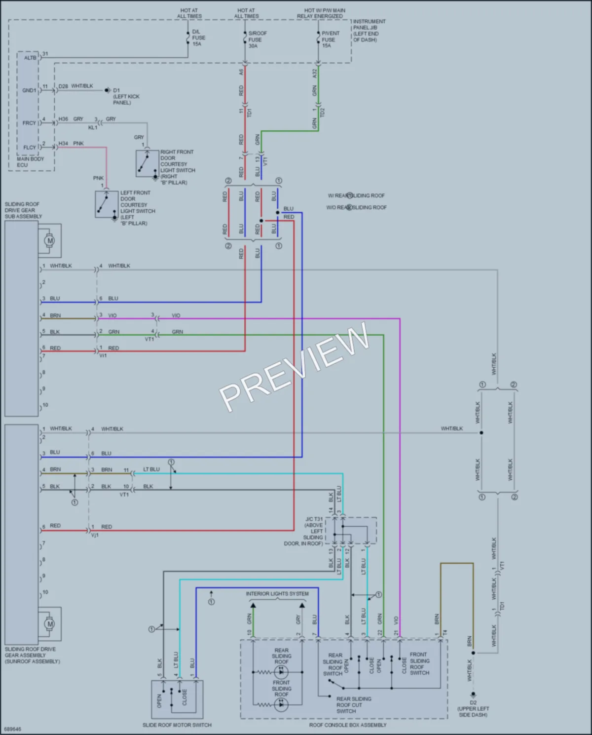 2020 Toyota Sienna Power Top Sunroof wiring diagram preview