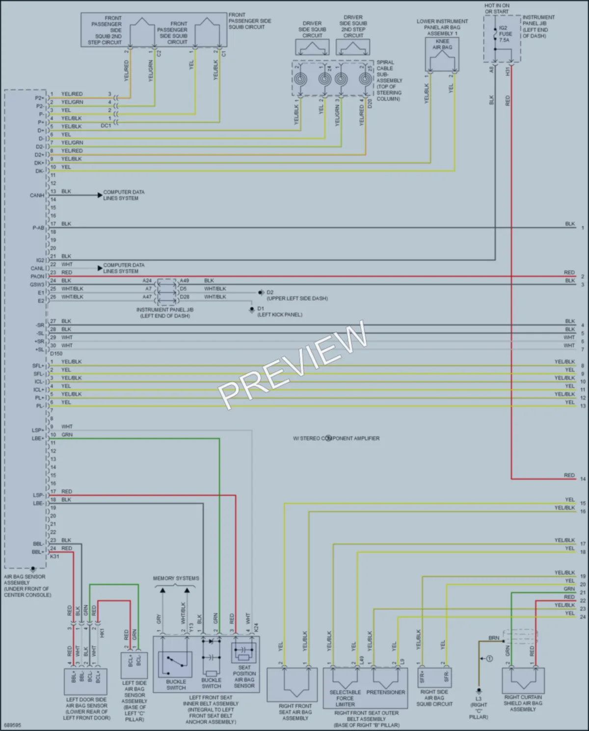2020 Toyota Sienna Supplemental Restraints wiring diagram preview