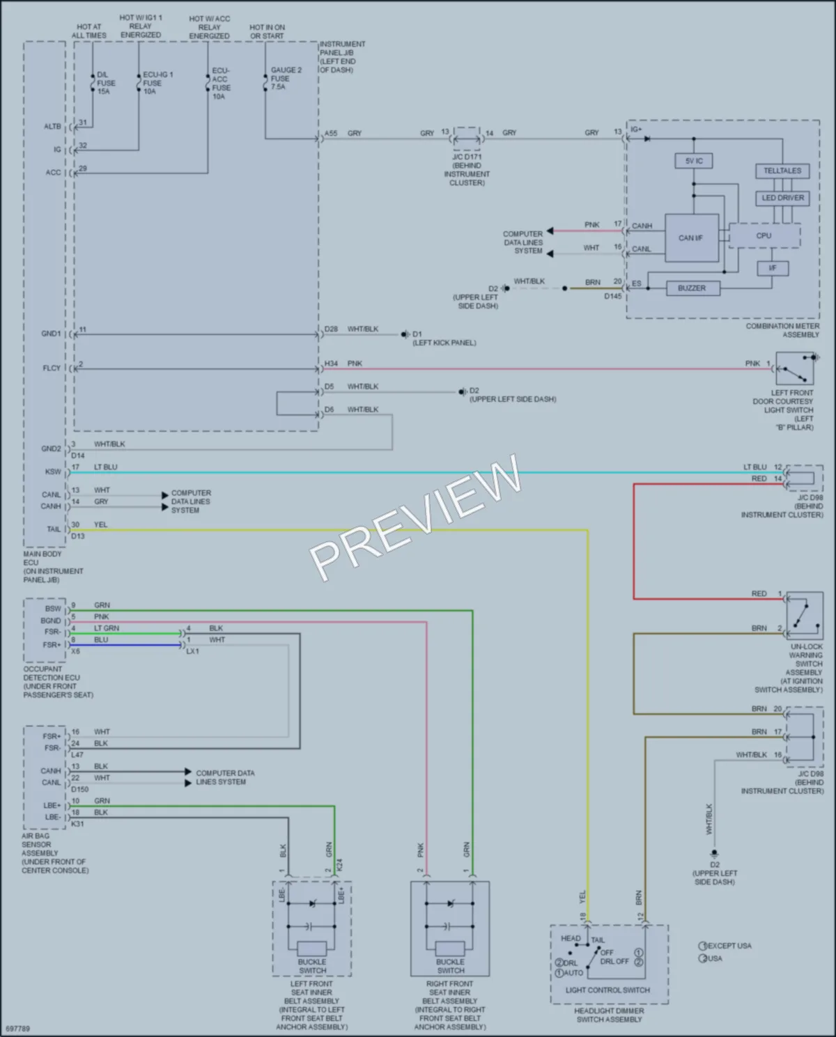 2020 Toyota Sienna Warning Systems wiring diagram preview