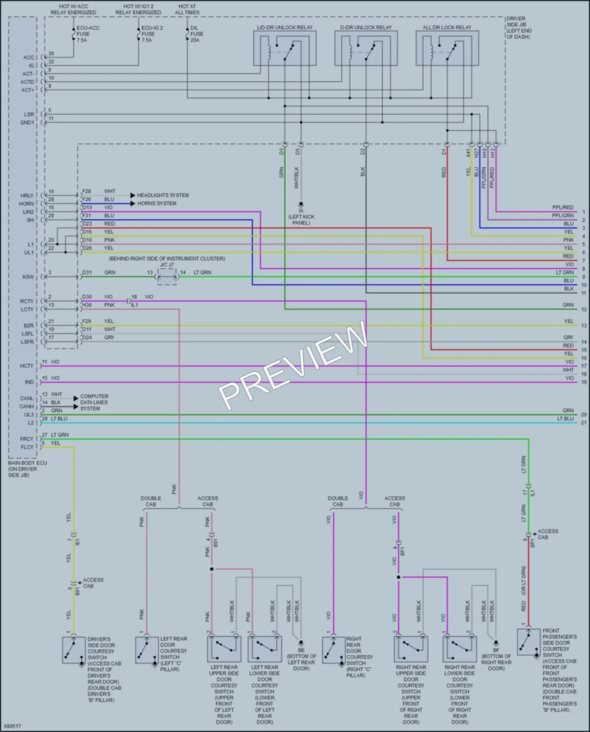 2020 Toyota Tacoma Anti Theft wiring diagram preview