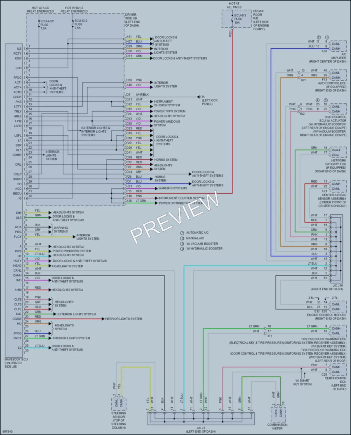2020 Toyota Tacoma Body Control Modules wiring diagram preview
